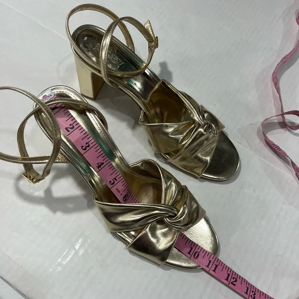 J. CREW TWISTED HEEL WITH ANKLE TIE